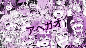 Purple Ahegao Anime Manga Collage Wallpaper HD wallpaper