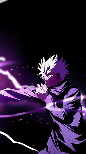 Gojo Satoru Jujutsu Kaisen Anime Character Purple Energy Attack Wallpaper HD phone wallpaper