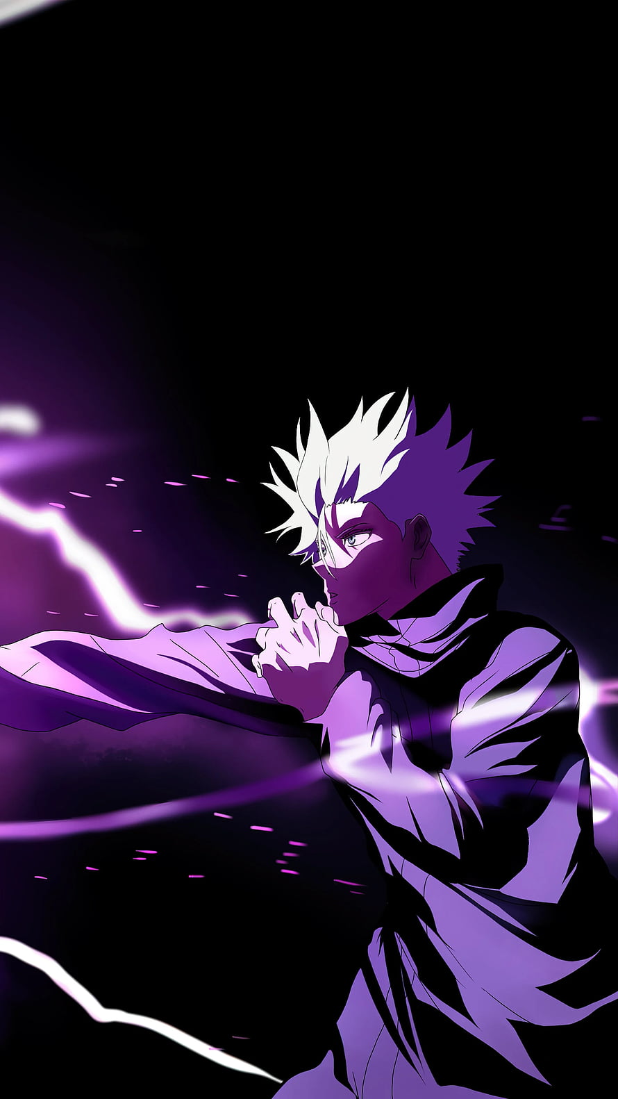Gojo Satoru Jujutsu Kaisen Anime Character Purple Energy Attack Wallpaper HD phone wallpaper