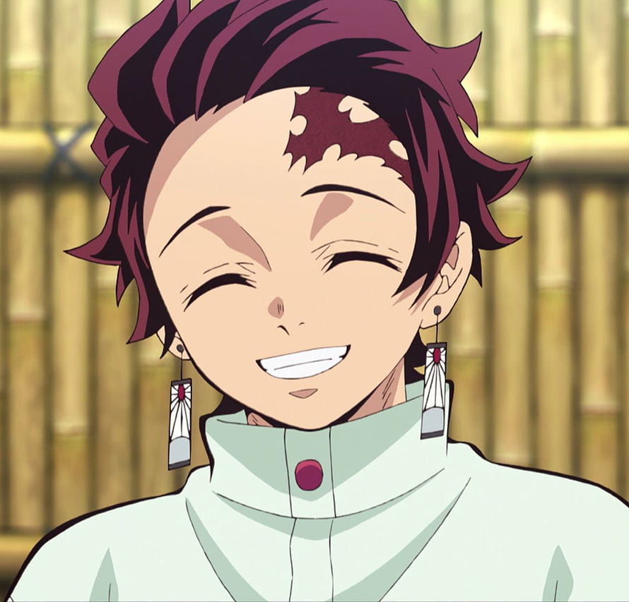 Tanjiro Kamado Smiling Portrait From Demon Slayer Kimetsu No Yaiba Anime HD wallpaper