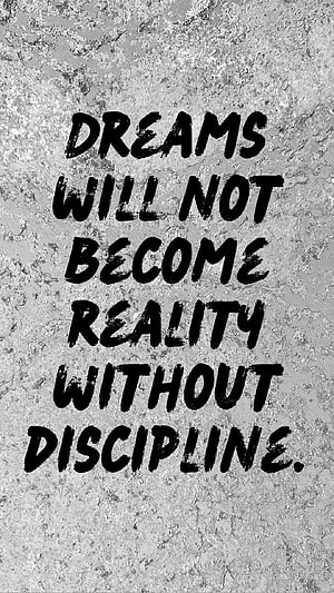 Discipline Quote on Textured Concrete Wall with Bold Black Brushstroke Typography HD phone wallpaper