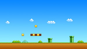 Super Mario Bros World 1-1 Pixel Art Background HD wallpaper