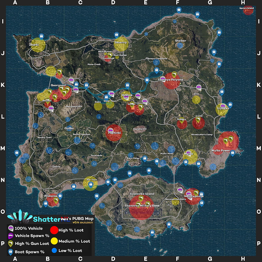 PUBG Erangel Map Loot Spawns and Vehicle Locations Guide HD wallpaper