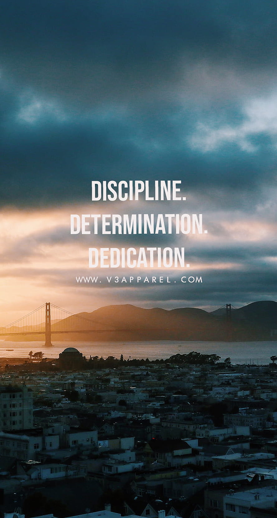 San Francisco Bay and Golden Gate Bridge at Sunset with Motivational Quote Overlay HD phone wallpaper