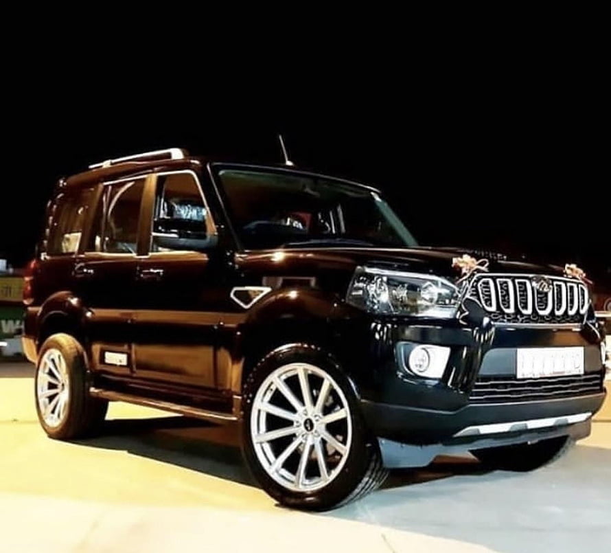 Mahindra Scorpio S11 Modified SUV with Custom Alloy Wheels and Front Bumper HD wallpaper
