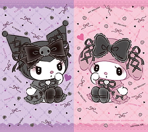 Kuromi and My Melody Gothic Lolita Style Wallpaper HD wallpaper