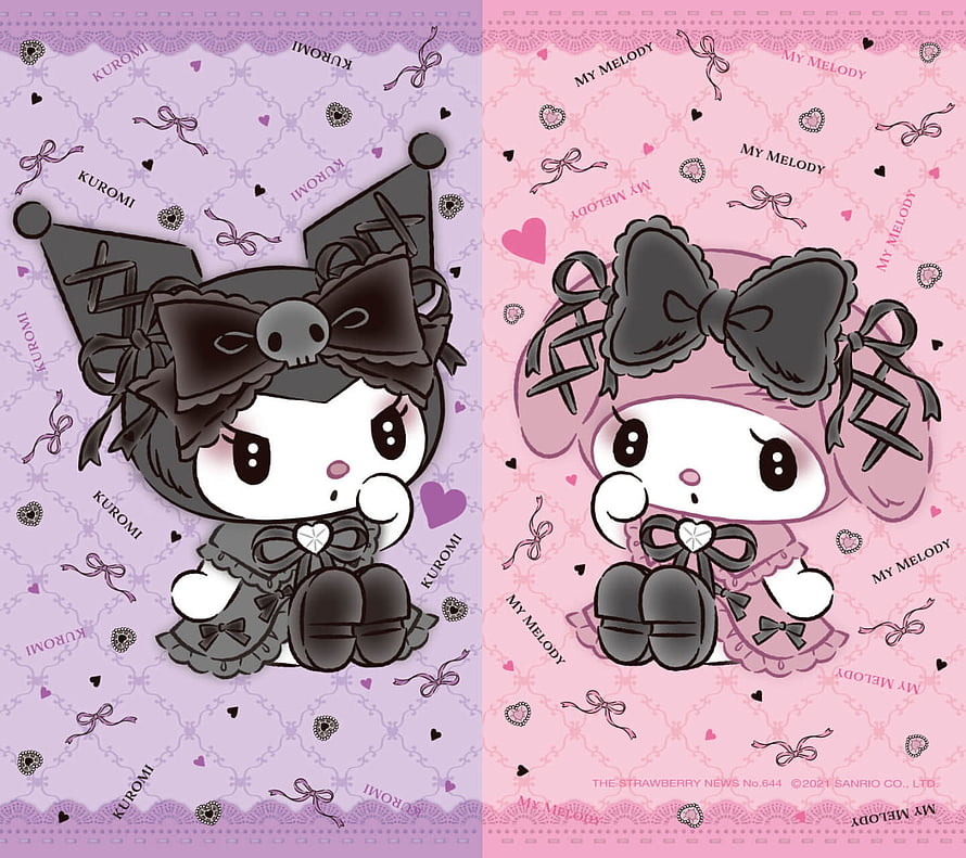 Kuromi and My Melody Gothic Lolita Style Wallpaper HD wallpaper