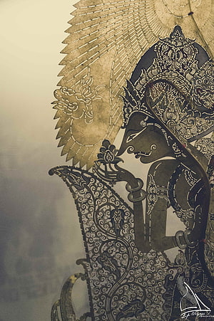 Intricate Indonesian Wayang Kulit Shadow Puppet Artwork HD phone wallpaper