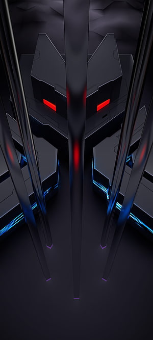 Nubia Red Magic 7 Pro Gaming Phone Front View with Red and Blue Neon Accents HD phone wallpaper