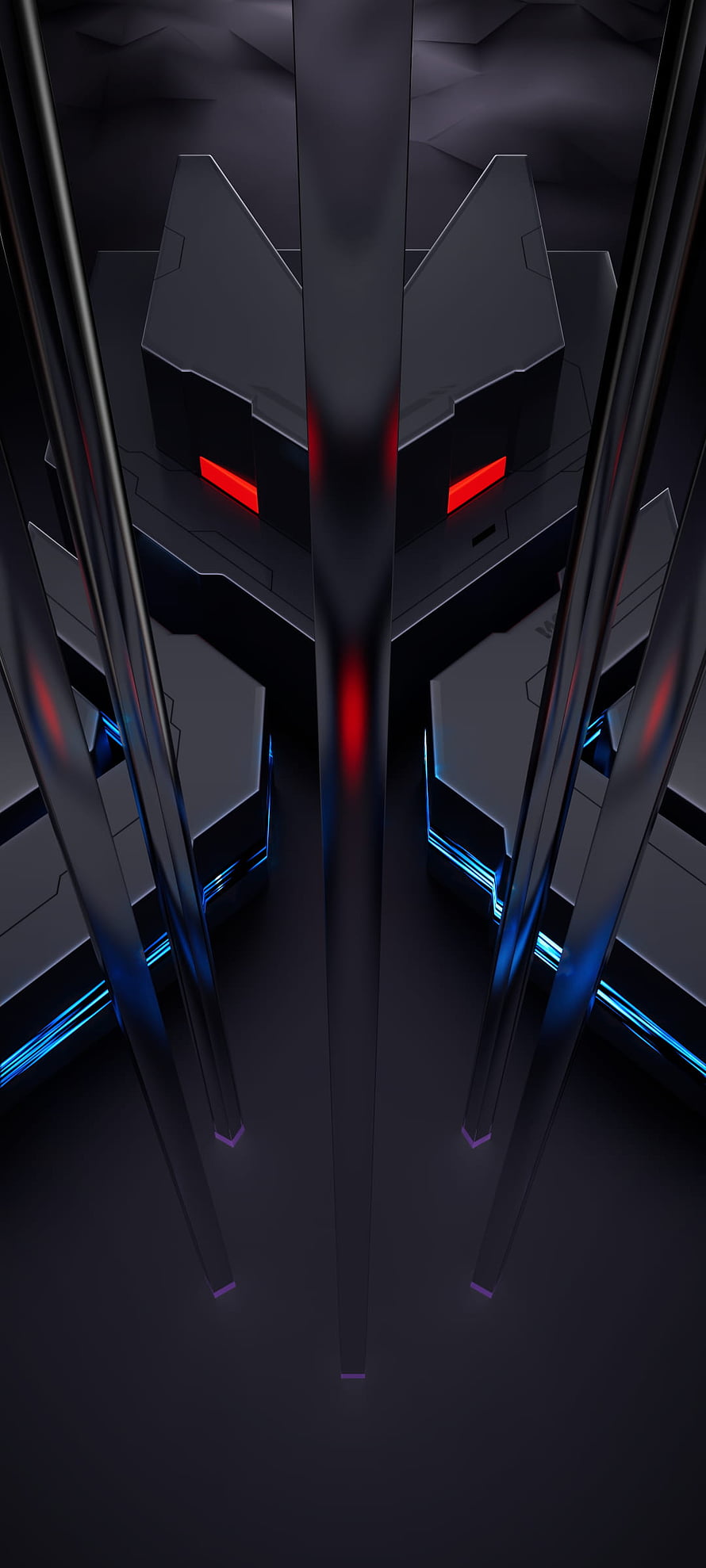 Nubia Red Magic 7 Pro Gaming Phone Front View with Red and Blue Neon Accents HD phone wallpaper