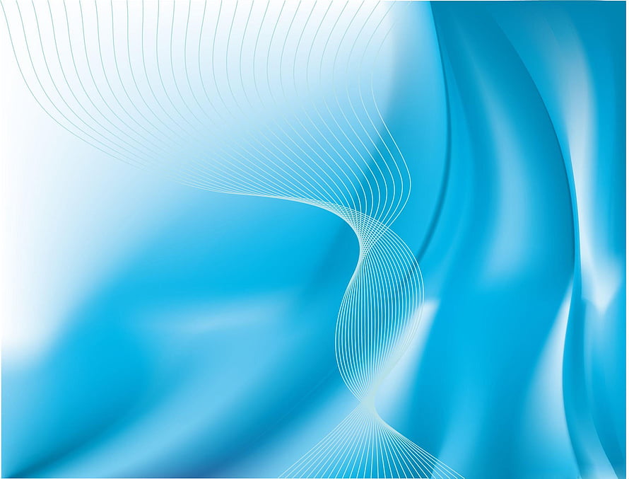 Flowing Sky Blue Abstract Background with Delicate White Line Art and Soft Gradient Waves HD wallpaper