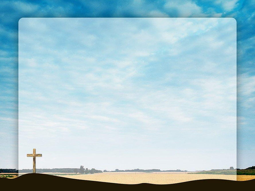 Serene Church Landscape with Wooden Cross and Golden Field Under Blue Sky HD wallpaper