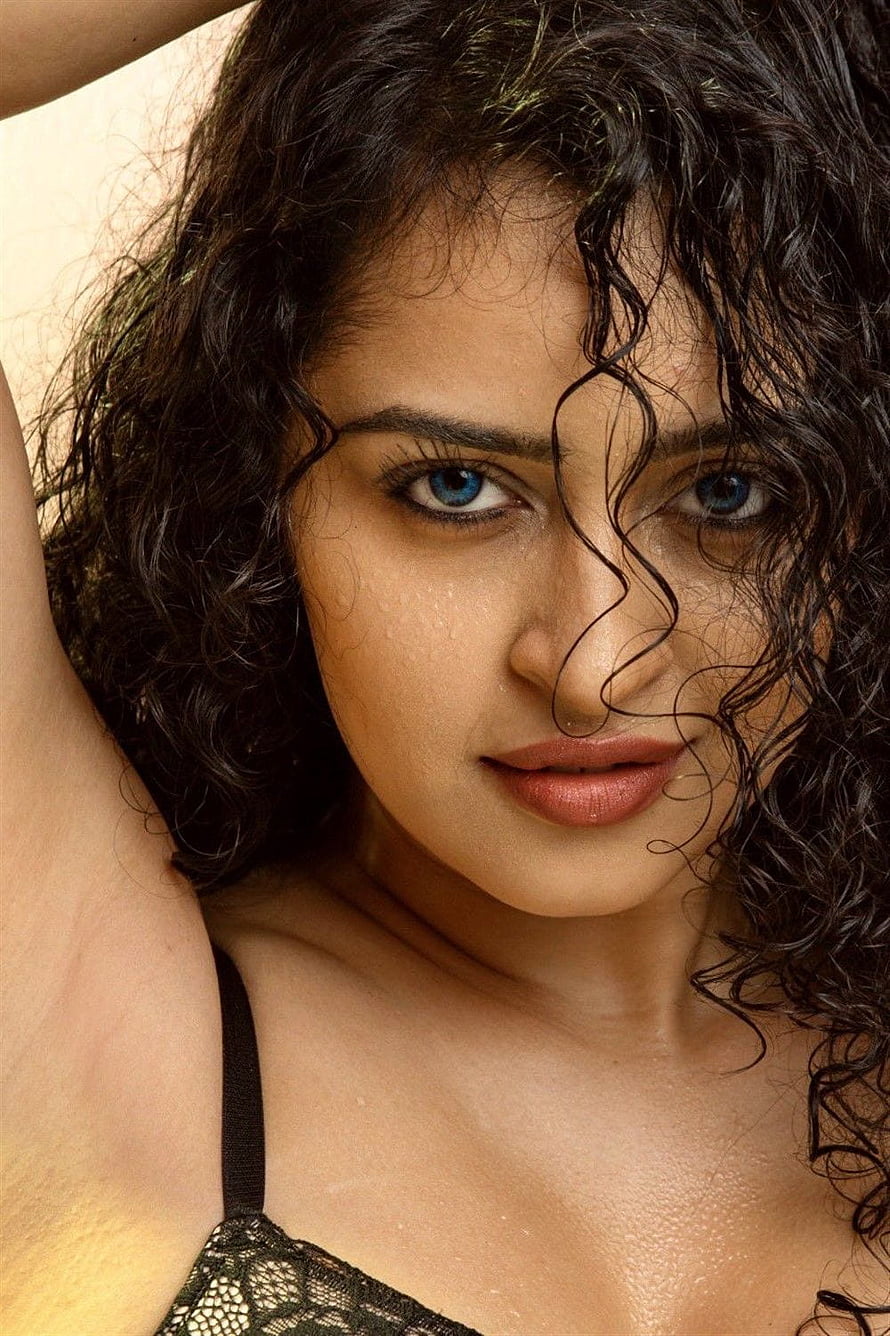 Apsara Rani Portrait With Curly Hair And Blue Eyes HD phone wallpaper