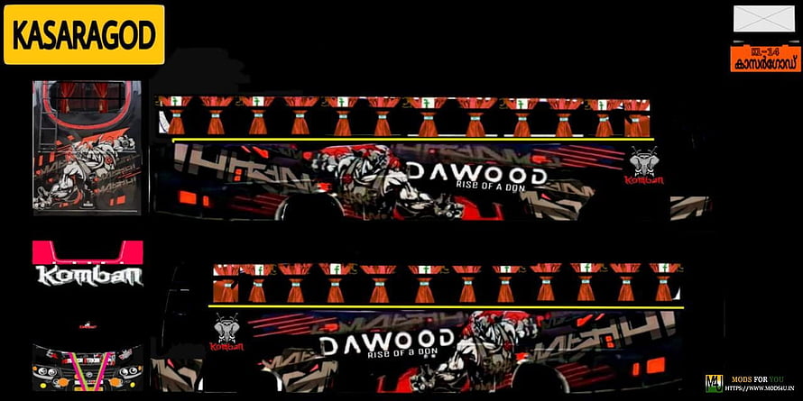Dawood Rise of a Don truck livery design by KASARAGOD featuring Kombat branding and red graphics HD wallpaper