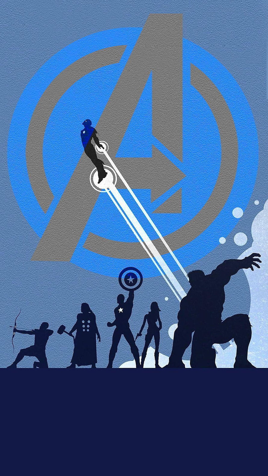 Avengers Team Silhouette Artwork with Captain America Shield and Logo HD phone wallpaper