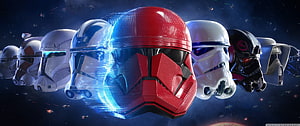 Star Wars Squadrons Stormtrooper and Clone Trooper Helmet Lineup Wallpaper HD wallpaper