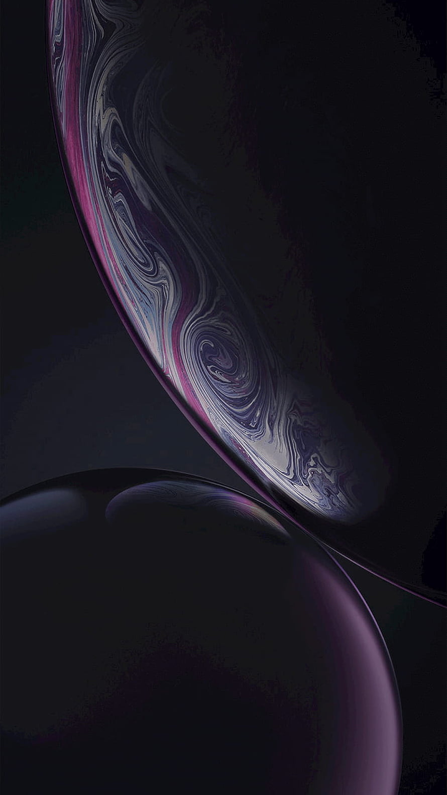 Dark Abstract Swirls and Glossy Spheres with Purple and Pink Accents HD phone wallpaper