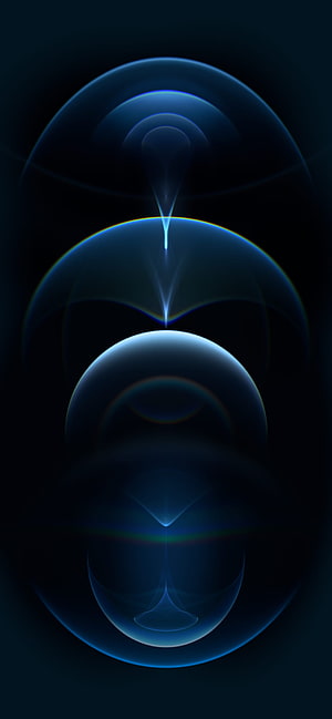 Abstract Blue Spheres With Glowing Light Rays And Chromatic Halos On Dark Background HD phone wallpaper
