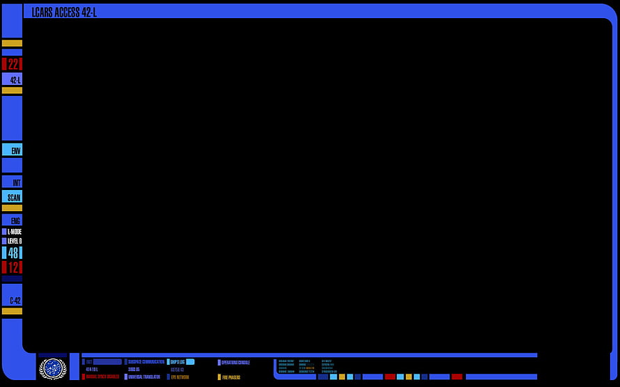 Star Trek LCARS Interface Design with Blue and Red Accents on Black Background HD wallpaper