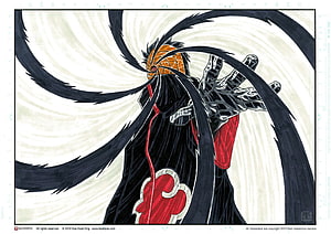Pain Path from Naruto Wearing Akatsuki Cloak and Reaching Out HD wallpaper