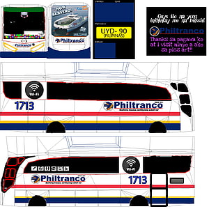 Philtranco Bus Livery Design Template with Vehicle Number 1713 and Branding HD phone wallpaper