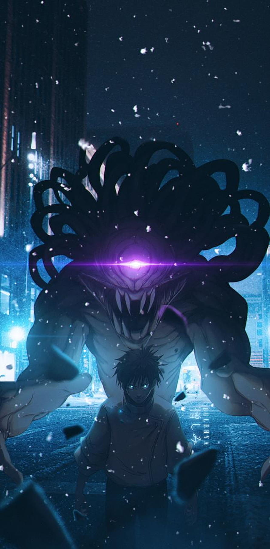 Yuji Itadori and Sukuna Anime Wallpaper Dark City Night HD phone wallpaper