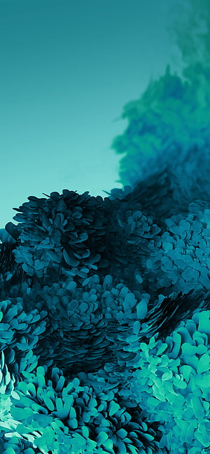 Abstract Blue and Teal Organic Texture Wallpaper HD phone wallpaper