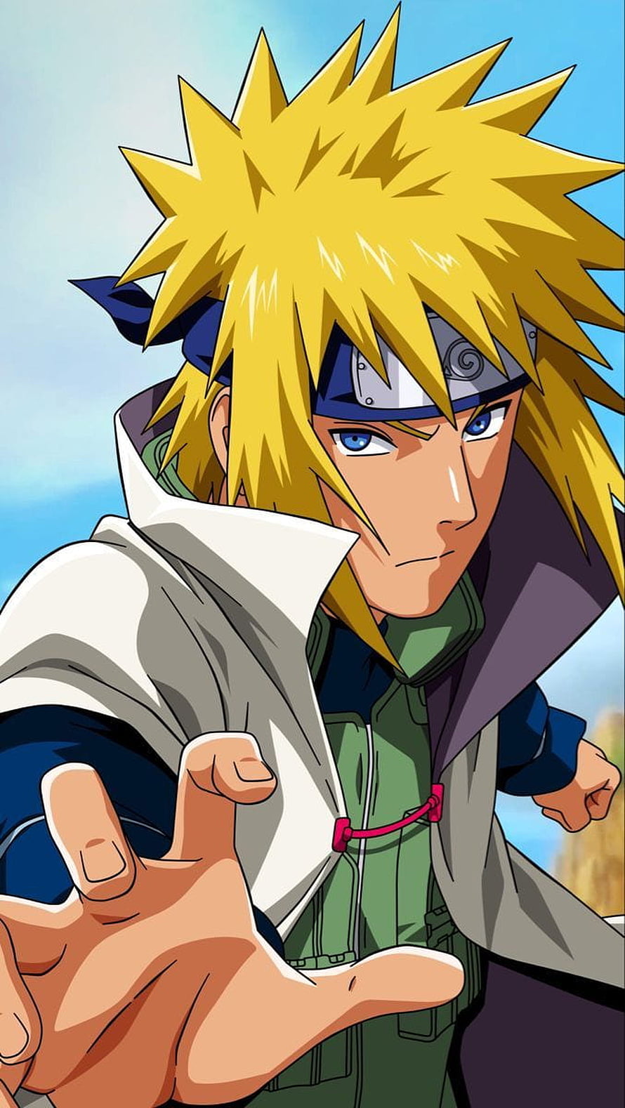 Minato Namikaze Anime Character Portrait with Spiky Blonde Hair and Headband HD phone wallpaper