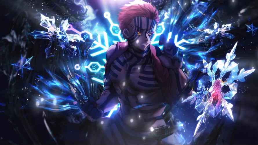 Kyojuro Rengoku from Demon Slayer wielding blue flame breathing techniques in a dynamic anime illustration HD wallpaper