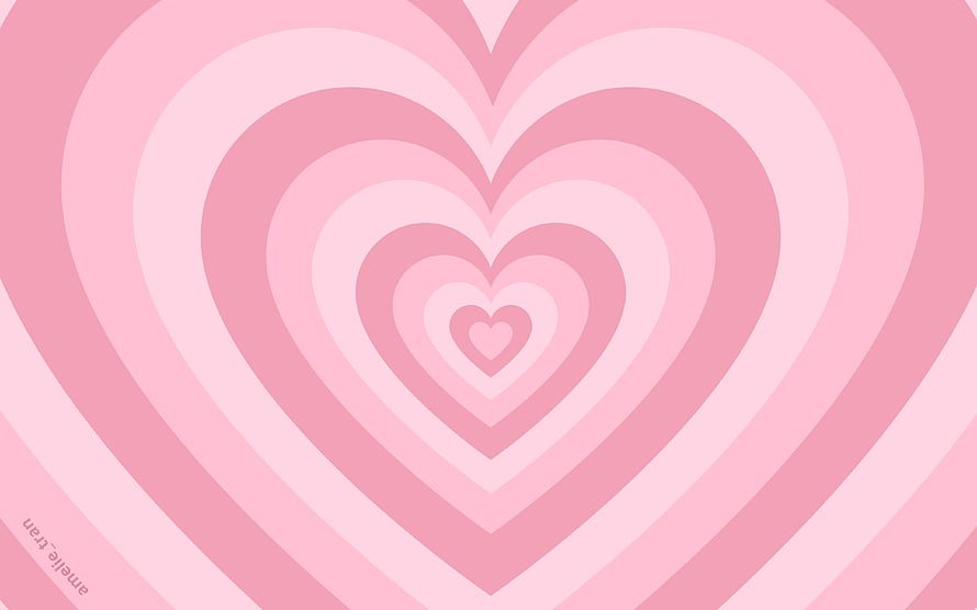 Pastel Pink Concentric Hearts Abstract Background HD wallpaper