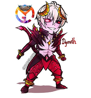 Dyrroth Chibi Character Art from Mobile Legends: Bang Bang HD phone wallpaper