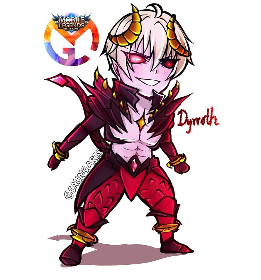 Dyrroth Chibi Character Art from Mobile Legends: Bang Bang HD phone wallpaper