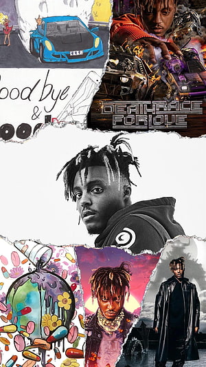 Juice WRLD Collage Featuring Death Race For Love Album Art and Portrait HD phone wallpaper