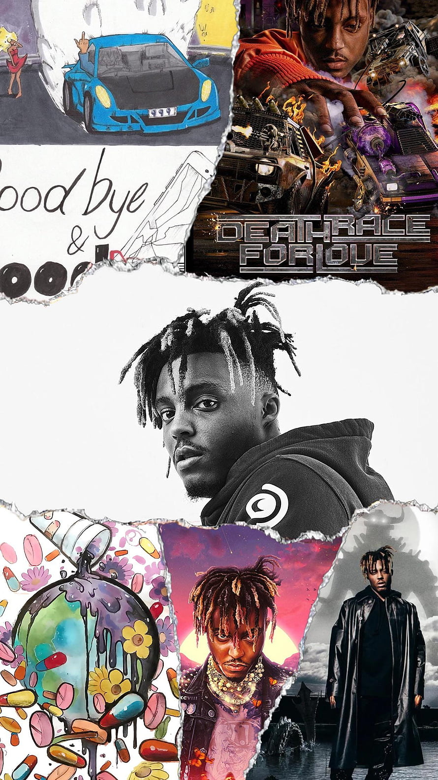 Juice WRLD Collage Featuring Death Race For Love Album Art and Portrait HD phone wallpaper