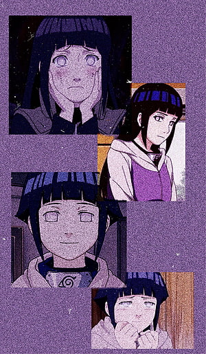 Hinata Hyuga Anime Character Collage Wallpaper HD phone wallpaper