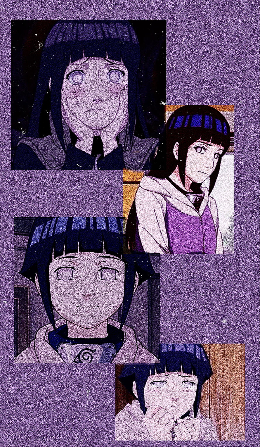 Hinata Hyuga Anime Character Collage Wallpaper HD phone wallpaper