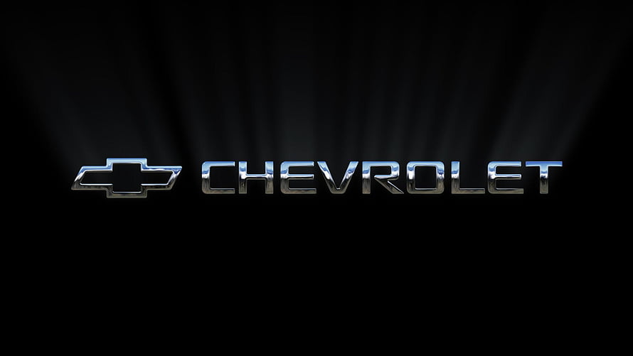 Chevrolet Logo Chrome Emblem On Black Background With Light Rays HD wallpaper