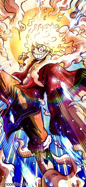 Monkey D. Luffy Gear 5 Sun God Nika Form Anime Wallpaper HD phone wallpaper