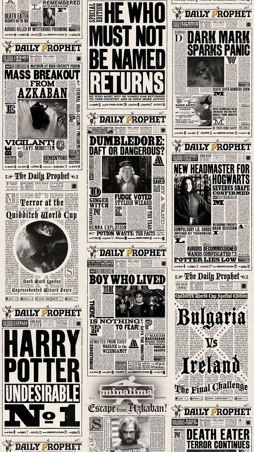 Harry Potter Daily Prophet Newspaper Front Page Collage Wallpaper HD phone wallpaper