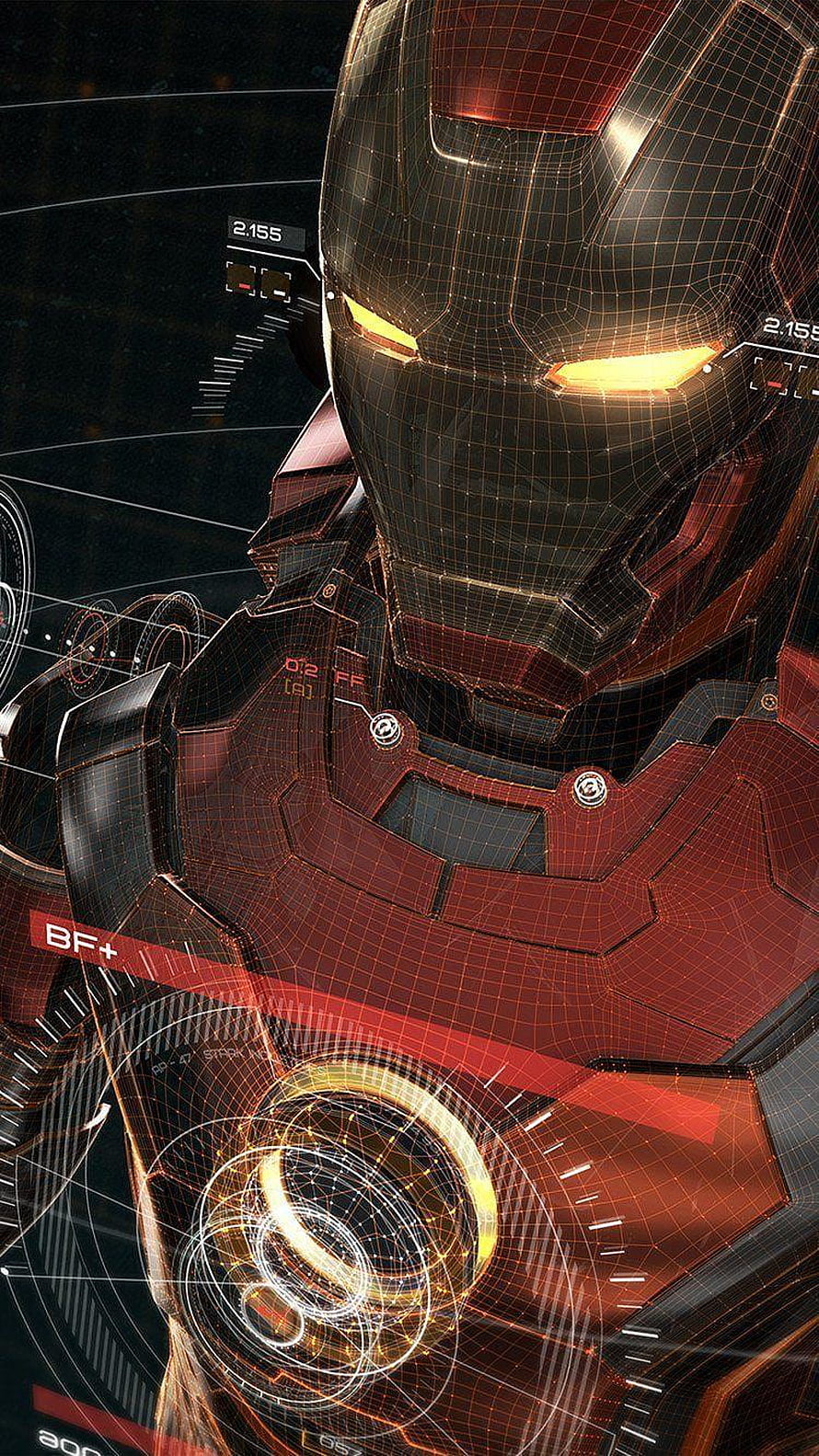 Iron Man Arc Reactor Wireframe Digital Art, Iron Man 3D …, #iron man 3d HD phone wallpaper