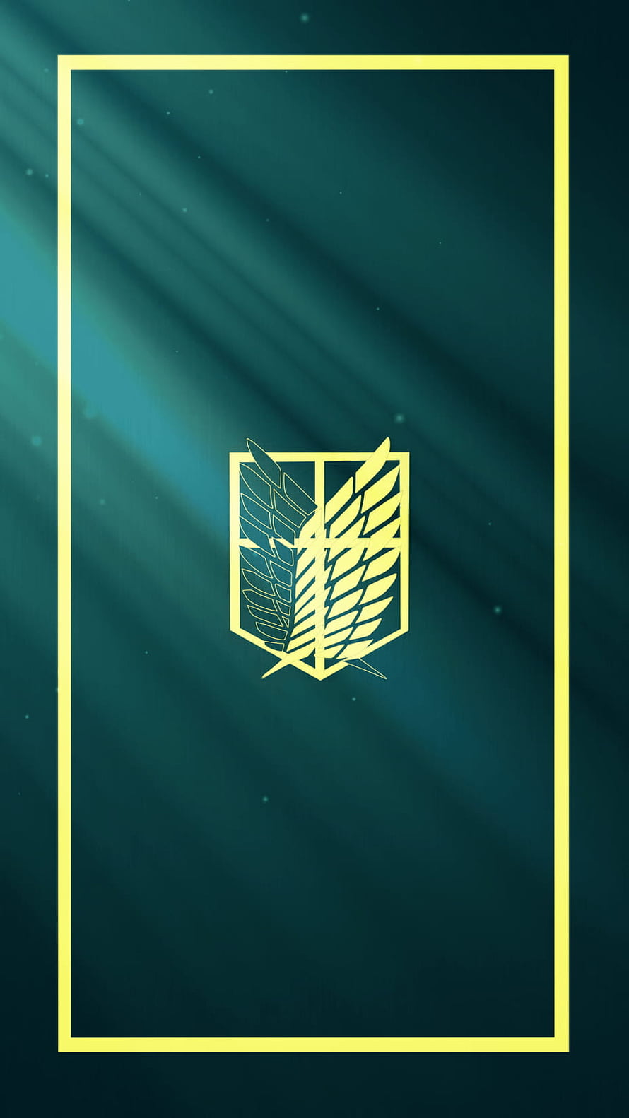 Attack on Titan Wings of Freedom Emblem Minimalist Teal Wallpaper HD phone wallpaper