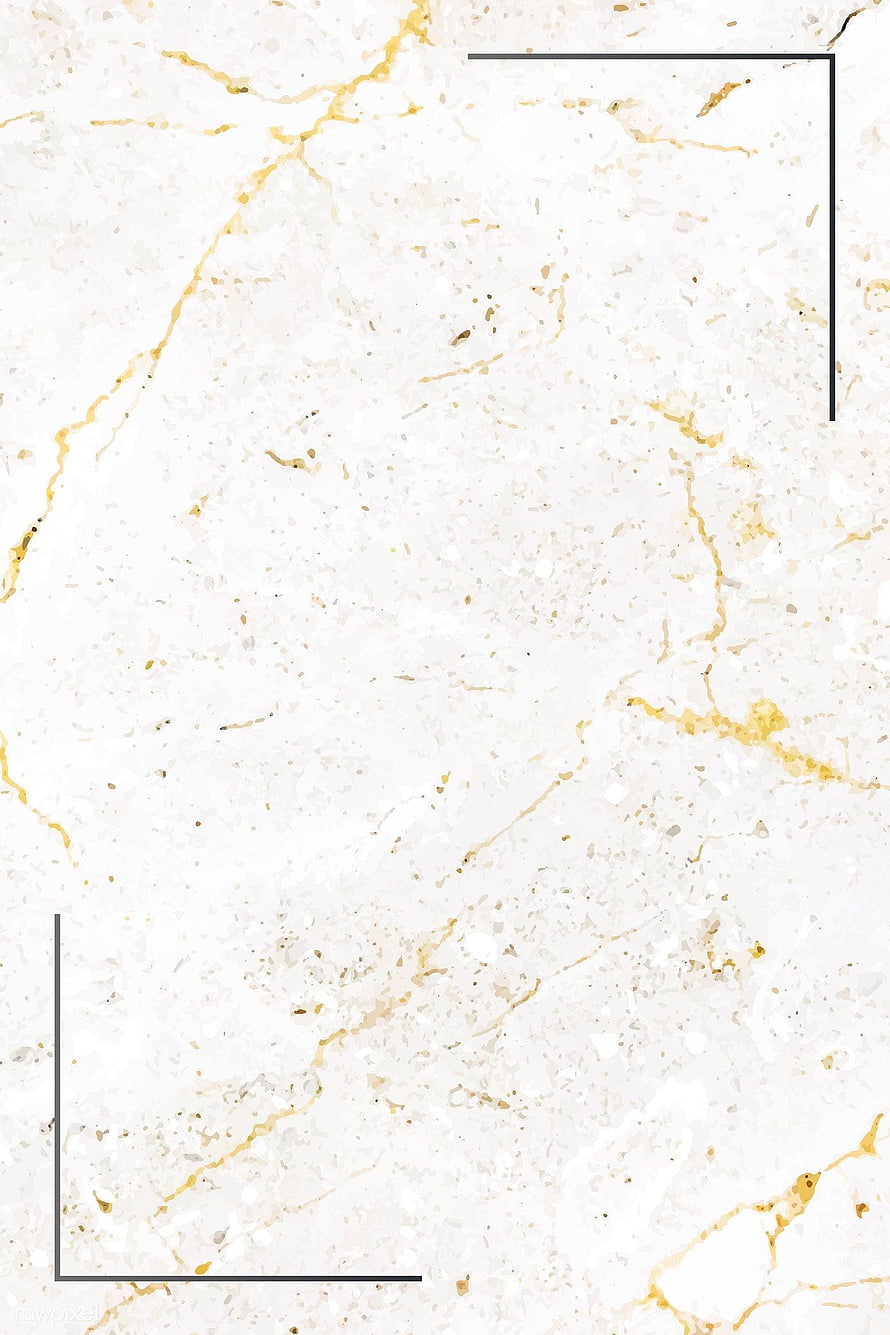 White and Gold Marble Texture with Black Corner Frame Design HD phone wallpaper
