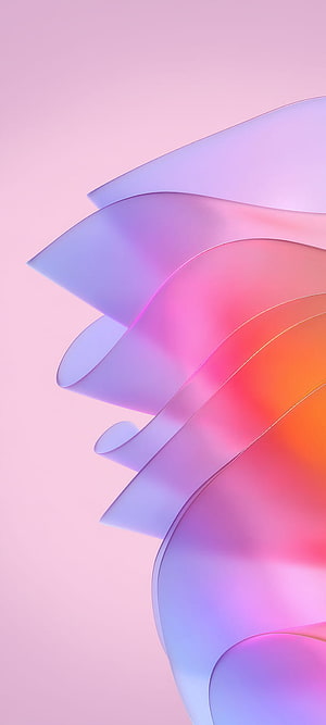 Abstract 3D Render of Flowing Pastel Ribbons in Pink, Purple, and Orange HD phone wallpaper