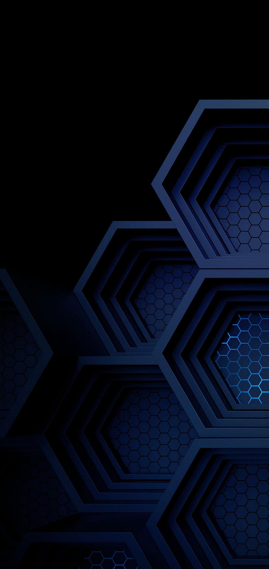 Dark Blue Hexagonal Honeycomb Pattern Abstract Geometric Background HD phone wallpaper