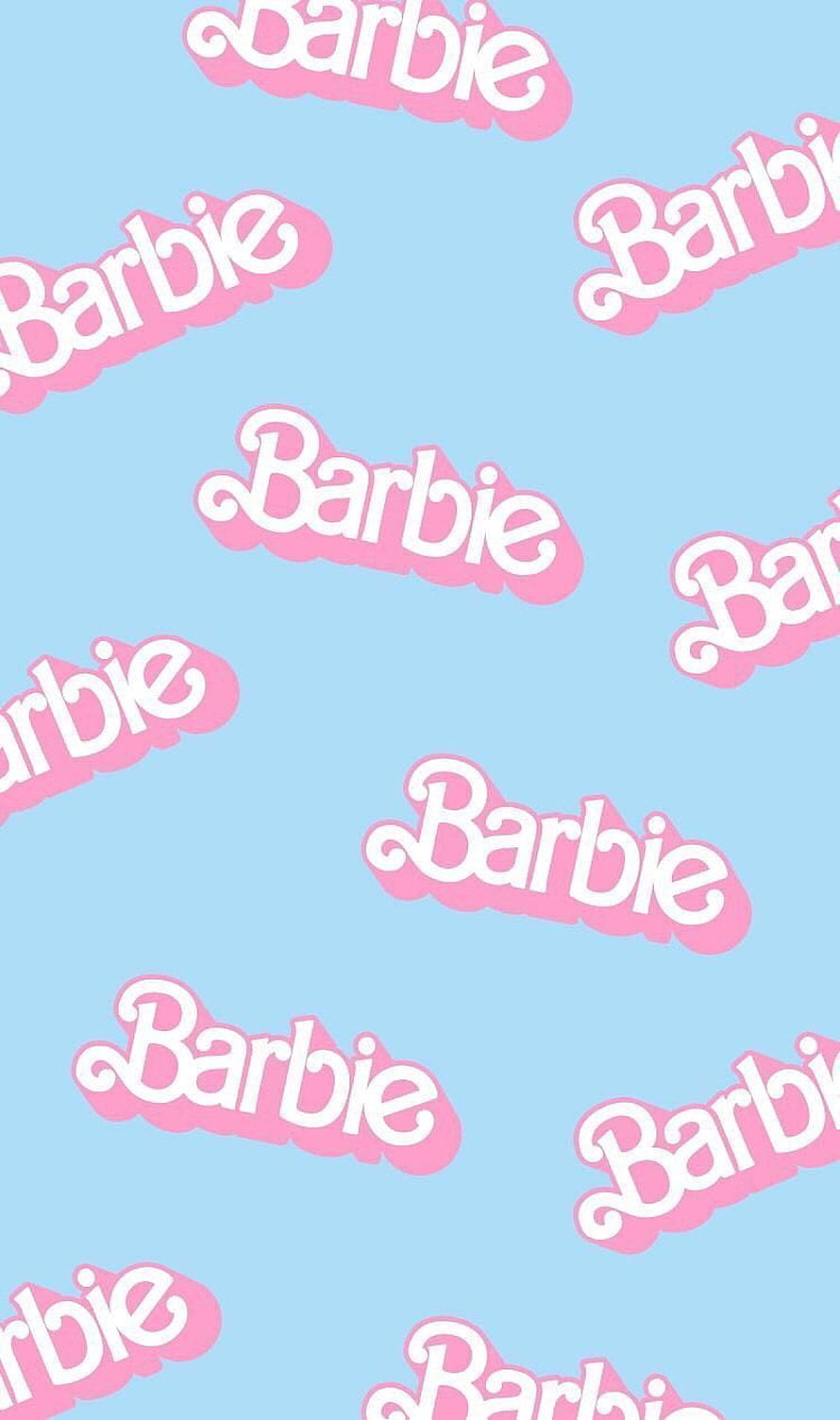Barbie Logo Pattern Wallpaper in Pink and Blue HD phone wallpaper