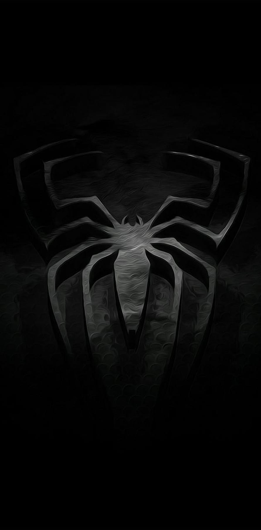Monochrome Spider-Man Suit Emblem with Textured Web Pattern on Black Background, Spiderman black by Hstg007619, spiderman black and white HD phone wallpaper