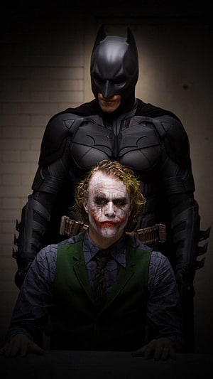 Batman and The Joker in The Dark Knight cinematic confrontation scene, 1080x1920 Batman, Joker, The Dark Knight for, dark knight joker HD phone wallpaper