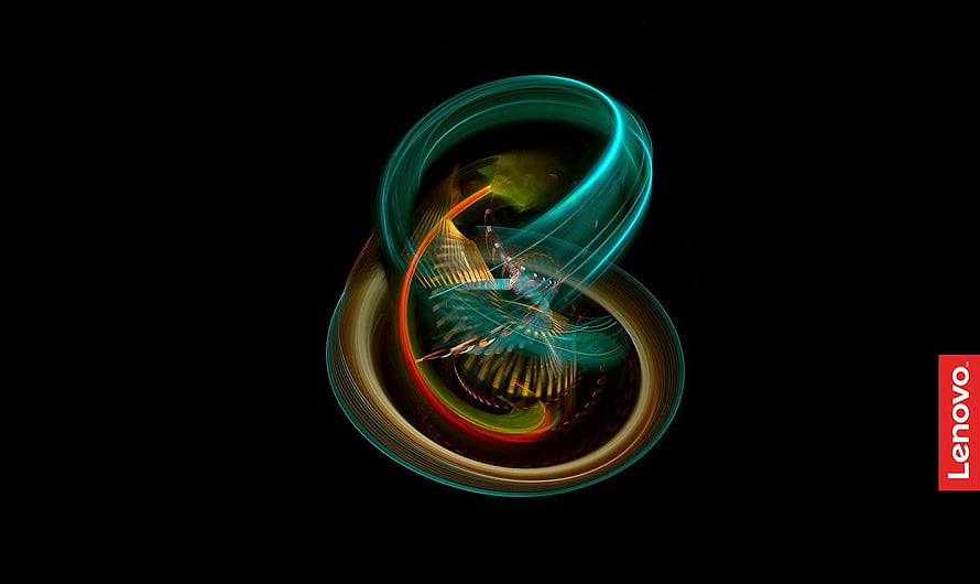 Lenovo Abstract 8 Shape Wallpaper With Neon Light Trails HD wallpaper