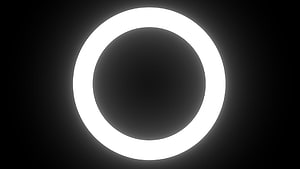 Minimalist White Glowing Ring on Black Background Abstract Circle HD wallpaper
