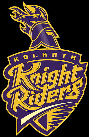 Kolkata Knight Riders IPL Team Logo in Purple and Gold on Black Background HD phone wallpaper